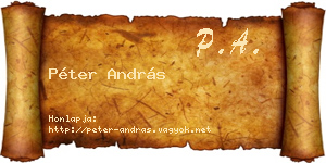 Péter András névjegykártya