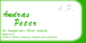 andras peter business card